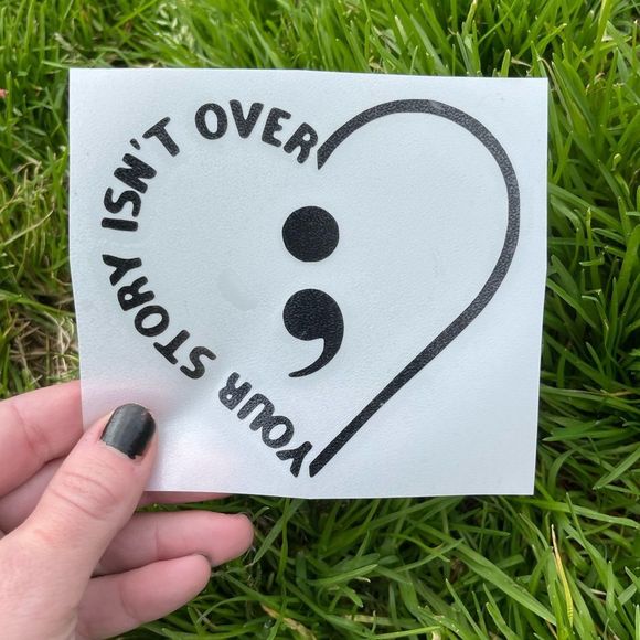 Your Story Isn’t Over Heart Car Decal | Vinyl Decal - Picture 4 of 7